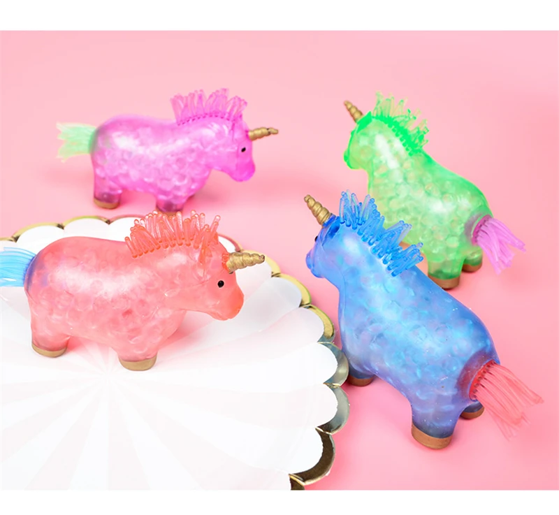  Лучший продавец Amazon TPR Единорог Мягкие сжимаемые бусы игрушки для снятия стресса Сжимаемый мяч игрушка детей