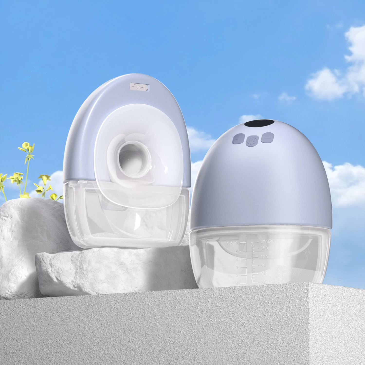 Перезаряжаемый Портативный Силиконовый молокоотсос