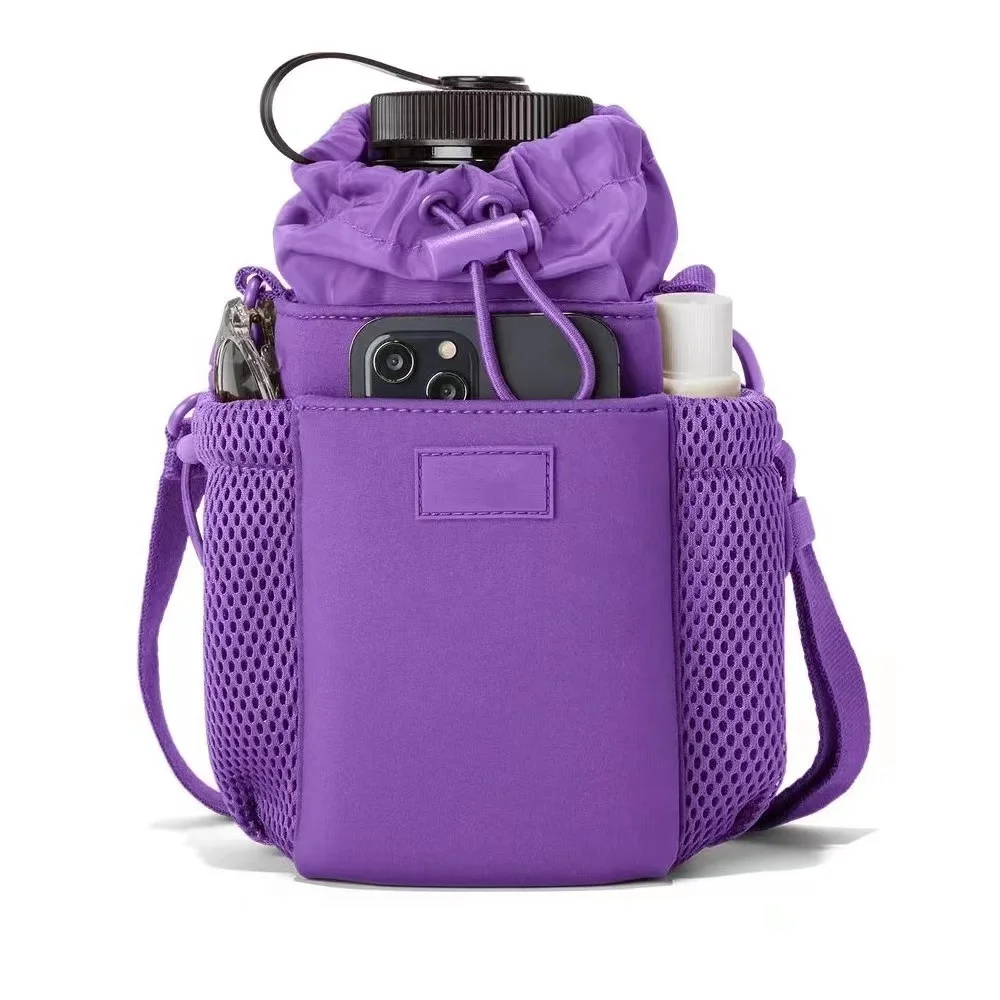 Hot selling light weight  ODM durable waterproof polyester hiking sports gym water bottle carrier unisex bag with phone pouch