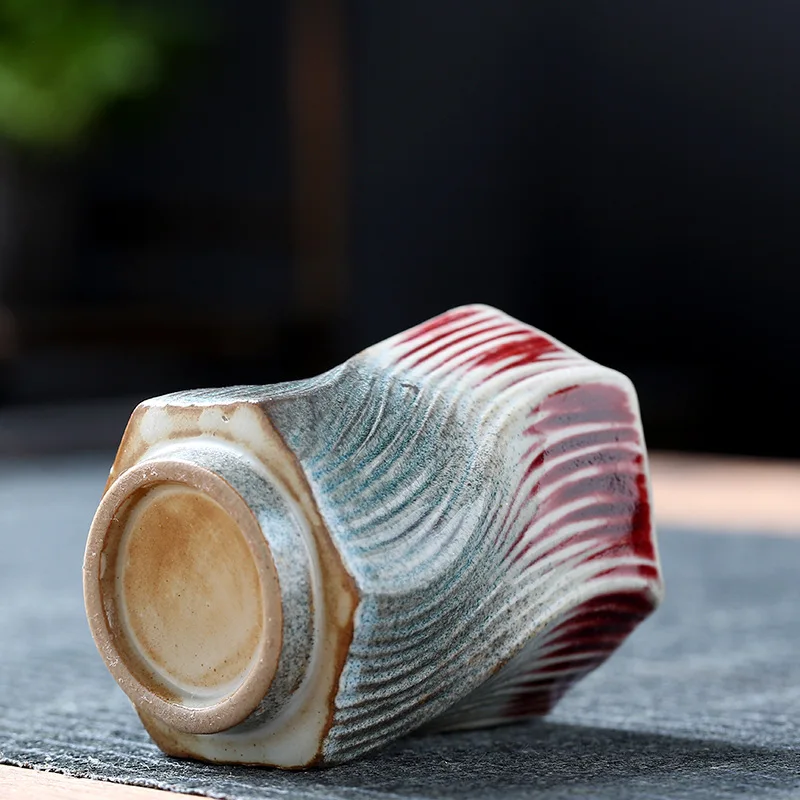 Hot Selling Handmade 150ml Ceramic Mug Kiln Change Retro square Mouth Tea Cup Japanese Stoneware Coffee Mugs No Handle