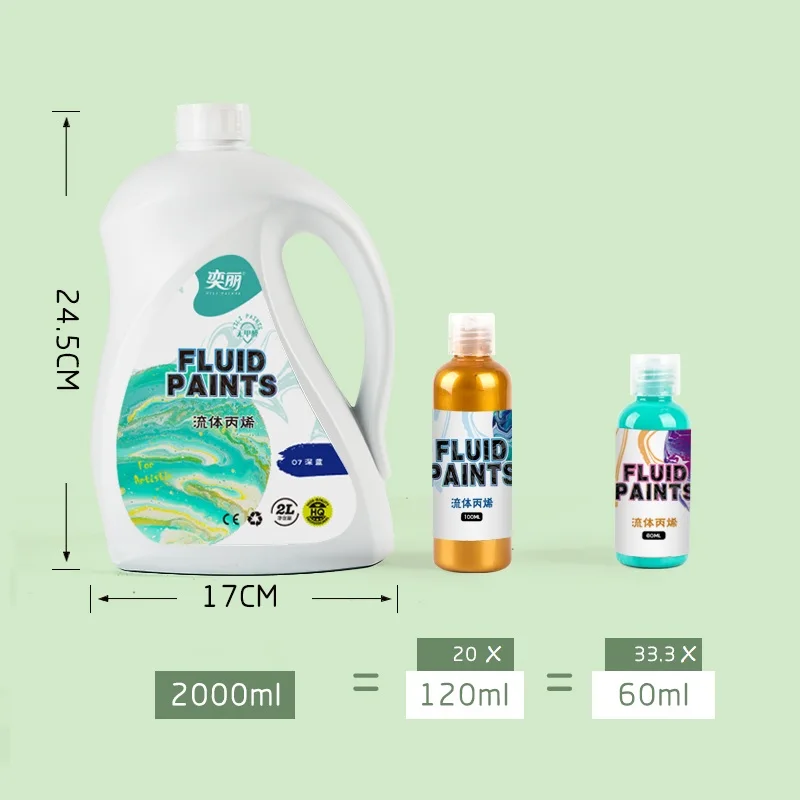 Pop Art Acrylic Painting Ready For Fluid Craft 2L Acrylic Pouring Paint