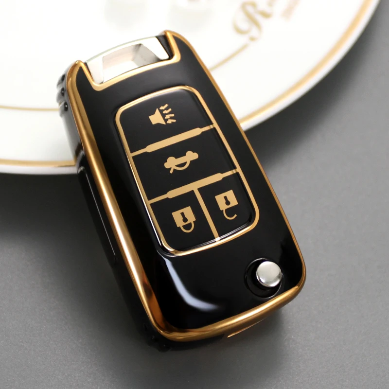 Personalized design car four button key cover for Chevrolet Malibu folding key