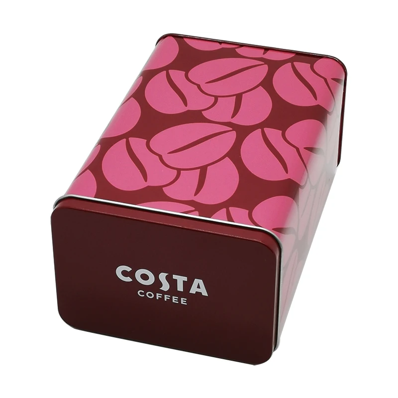 Customize Metal Rectangle Coffee Tin Cans Food Grade Premium Packaging Tin Box Coffee Tin Cans