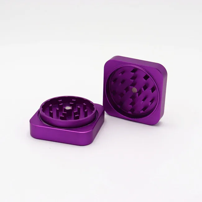 Новинка, комплект дизайнерской одежды из 2 слоев фиолетовый сплав цинка для сорняков Точильщик травы точильщика оптовая продажа мини черный измельчитель табака