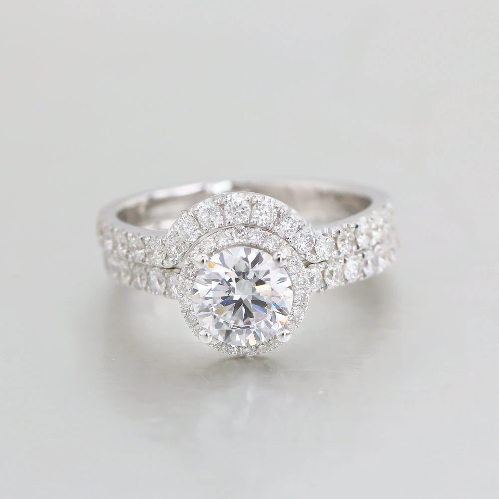 2025 Expensive Gift Simple Non Fading Palladium Vvs Diamond Engagement Circular 1.0Ct Lab Grown Diamond Wedding Rings Jewelry