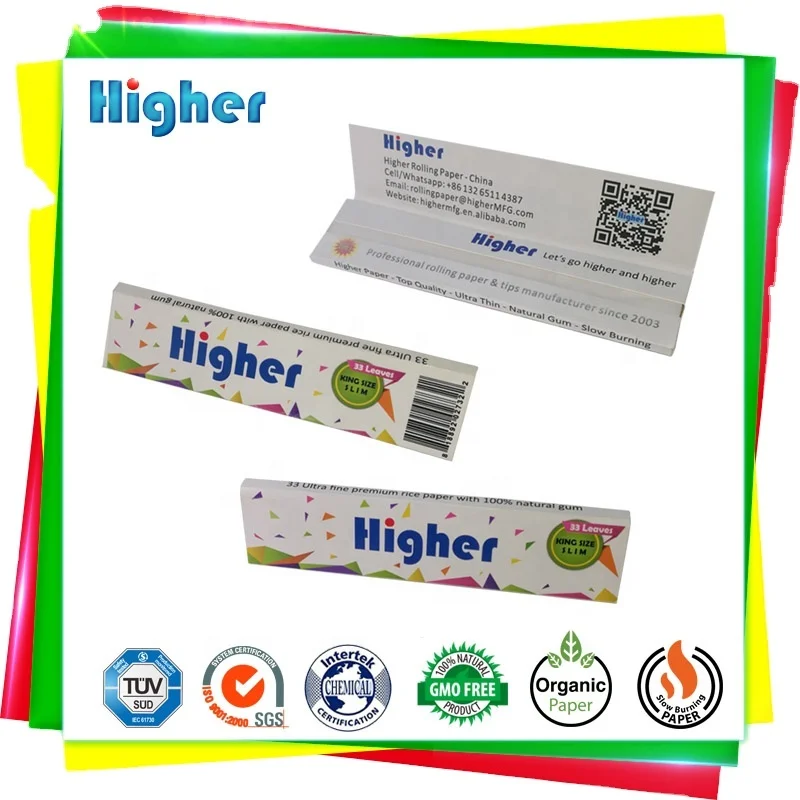 Custom Smoking Rolling Paper Design your own premium thin rice rolling paper smoking skin
