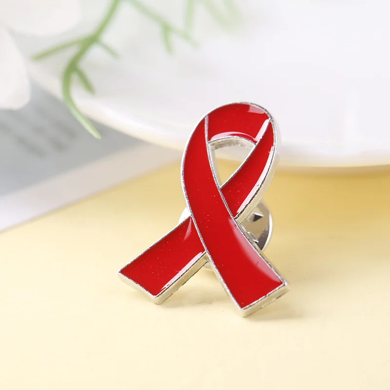 Medical Colorful Pink Ribbon Enamel Badge Breast Cancer Awareness Lapel Pin