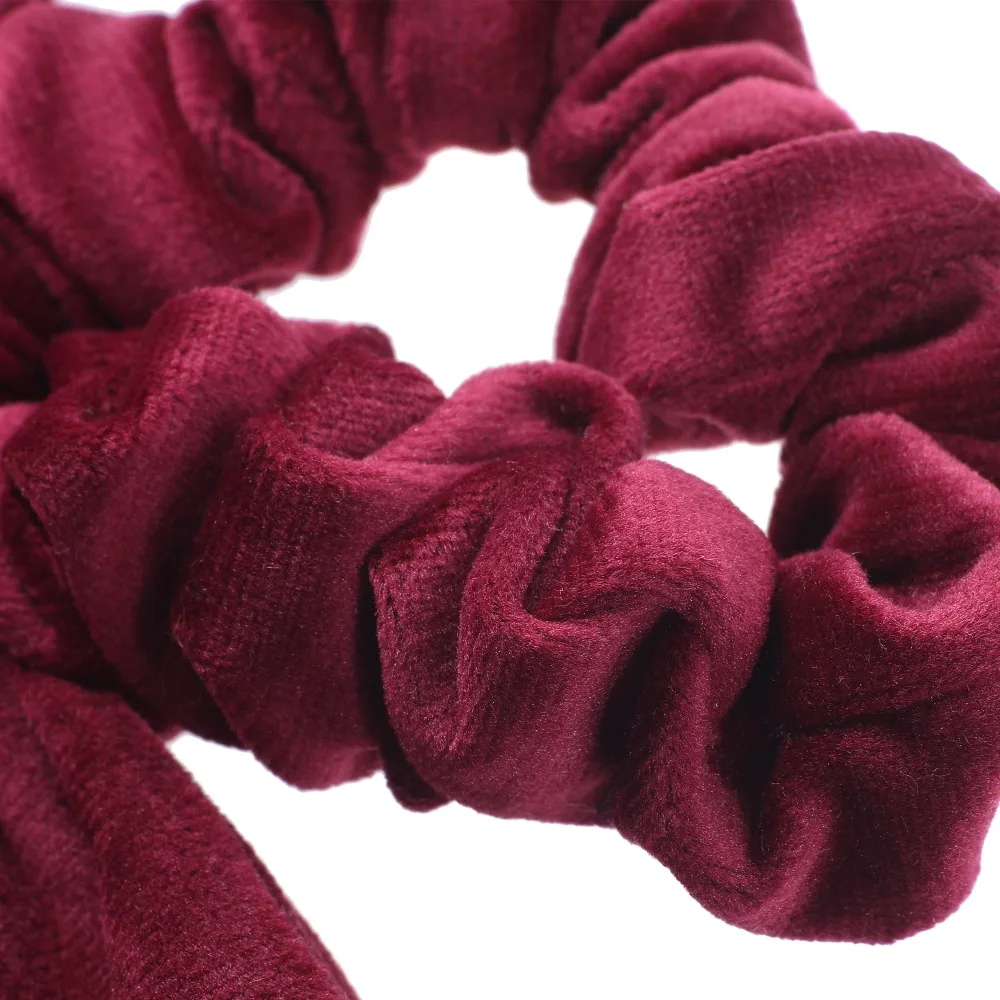 Cute Girl Hair Rope Velvet Scrunchies Bowknot Elastic Hair Bands for Women Bow Ties Ponytail Holder Accessories