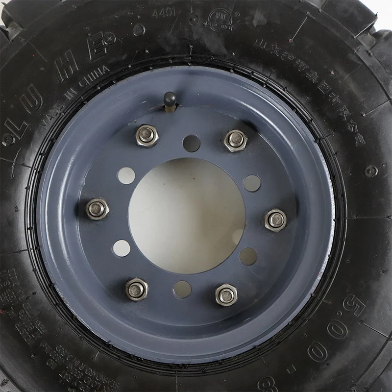 Cheap wholesale 8 inch 5.00-8 pneumatic tire assembly, anti-skid and wear-resistant, suitable for electric forklift