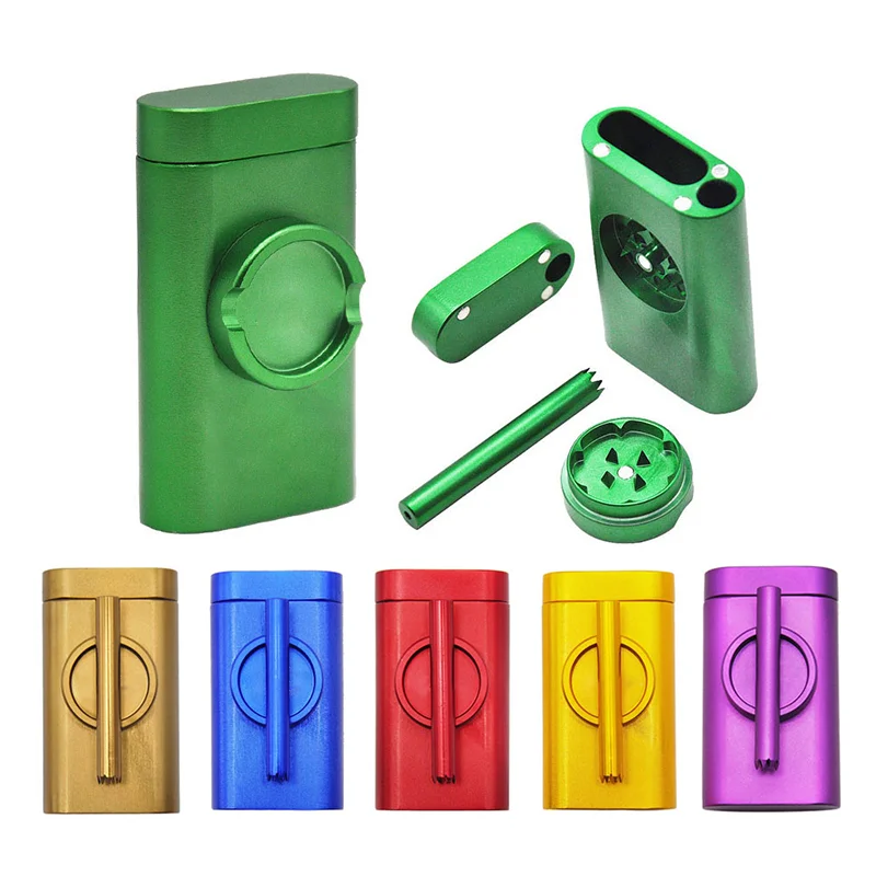 
Aluminum Smoking Pipe Creative One Hitter Dugout Pipe with Herb Grinder 