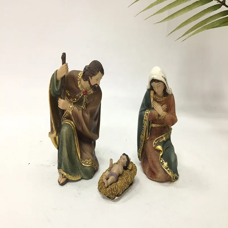 Hot Sale Jesus Statues Resin Crafts Christmas Nativity Scene Set Home Decoration SCULPTURE Religious