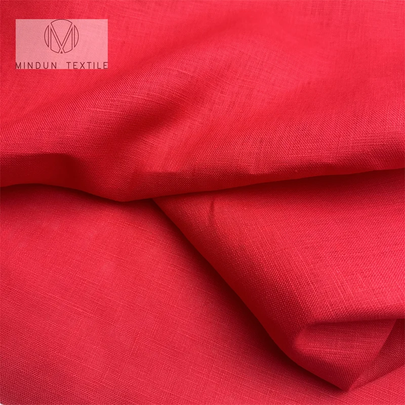 Mindun Wholesale Custom Hot Selling Hemp 100% Pure Linen Plain Cool Touch Dress Shirt Upholstery Fabric
