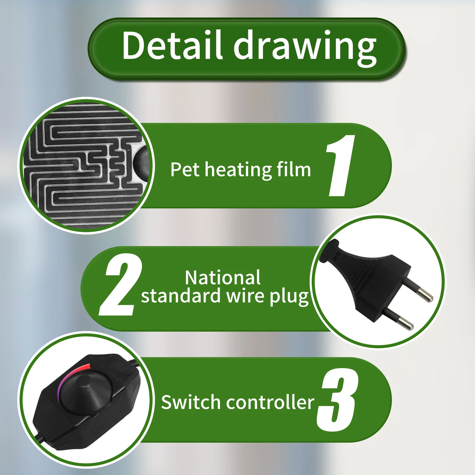 MINCO HEAT Pet Electric Reptile Heating Pad Black Print Plastic 220V-240V Flexible Heating Pad 5W/7W/14W/20W
