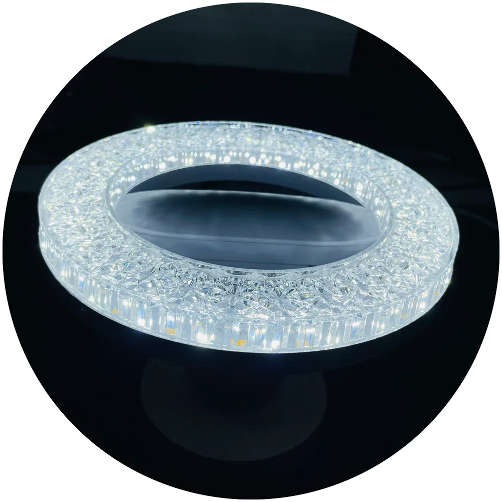 18cm 24cm lighting fixture panel round shape E27 foldable 18w 24w cri80 crystal ceiling lamp led lights for home