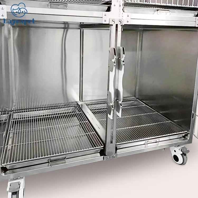 Manufacturer Medical Device Oxygen Veterinary Cage Stainless Steel Wooden Case 1 Piece Silver Vet Products Diagnosis & Injection