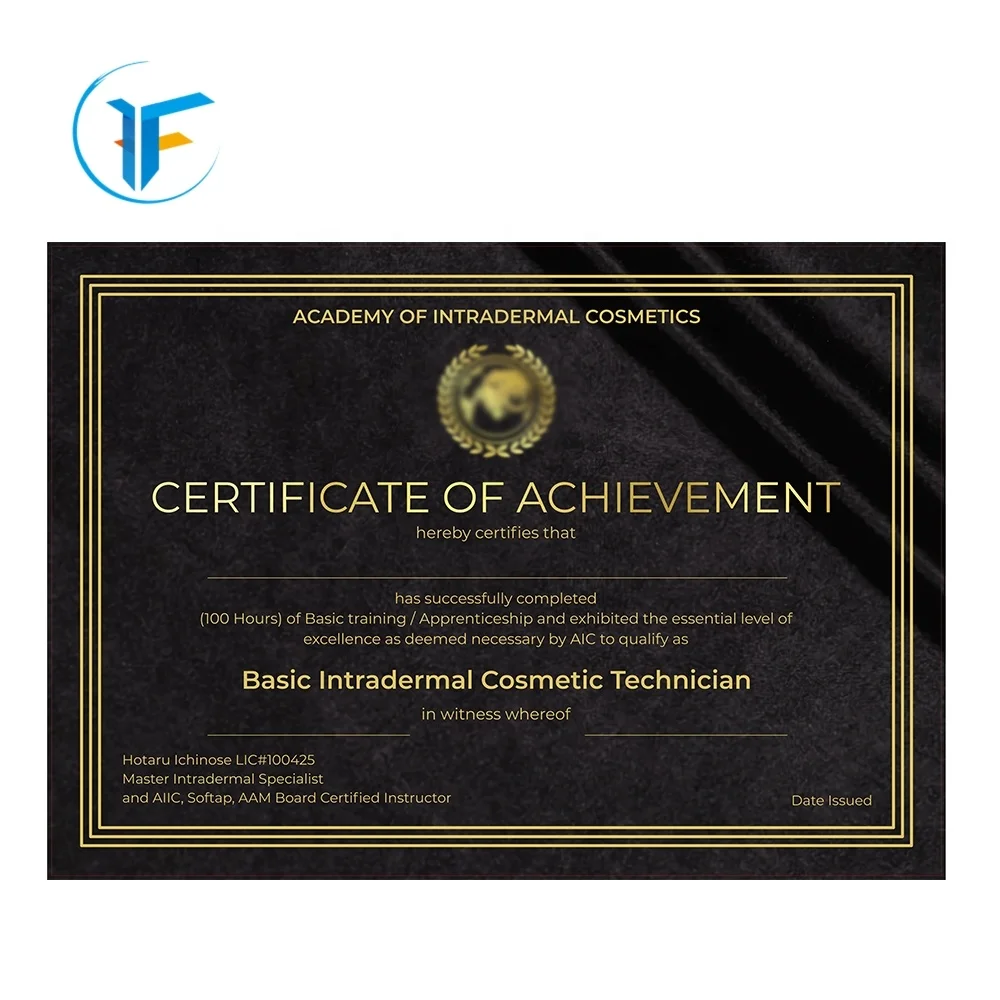 High quality watermark paper security certificate holographic gold foil certificate printing