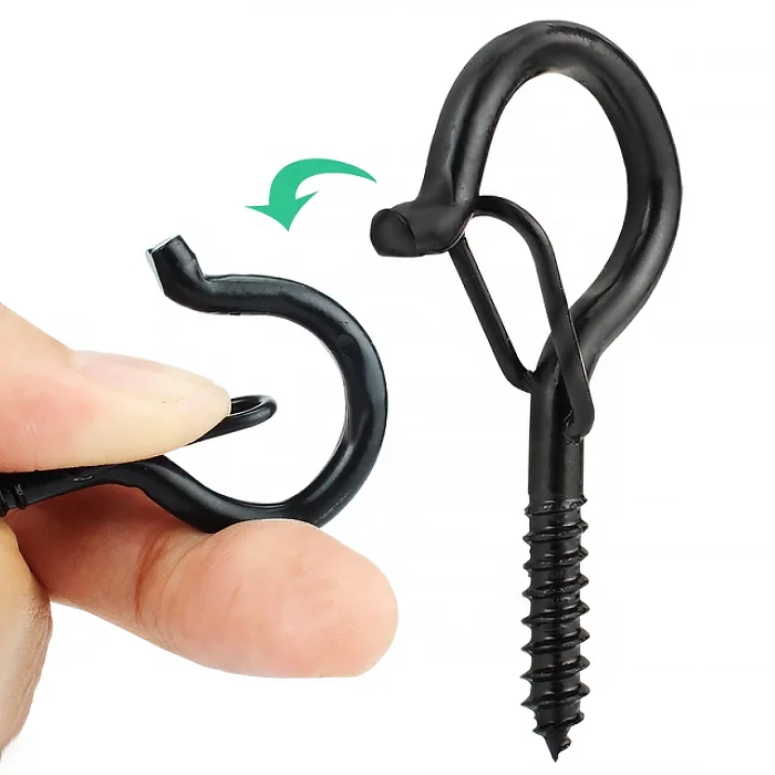 Stainless Steel Anti-Rust Heavy Duty Self Tapping wood Sheep Wood Eyelet Eye Hanging Hook Screw Bolt Eye with Safety Buckle