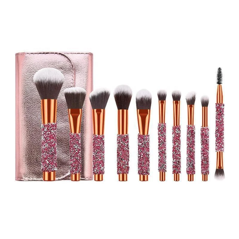 
Produit комплект De Pinceaux Pinceau De Maquillage En Gros Brosse оптовая продажа 10 шт горный хрусталь с сияющими блестками набор кистей для макияжа 