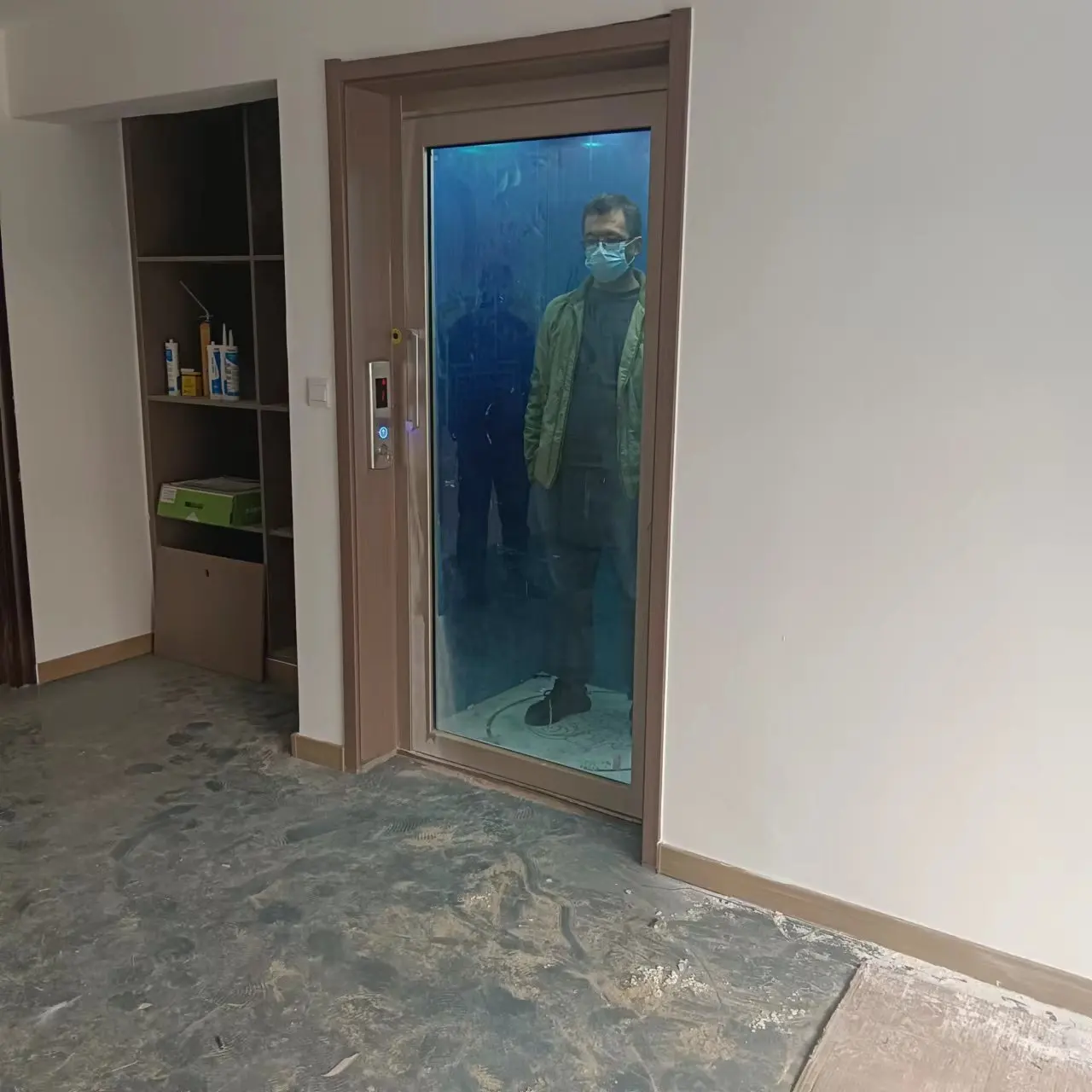 Panoramic 4 Floor Villa Residential Single Person Household Cheap Wheelchair Without Pit Small Home Lift Elevator