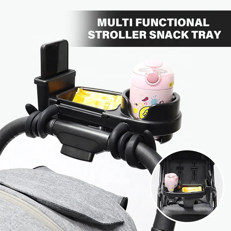 Baby Universal Stroller Snack Tray ABS Tray With Cup Holder for Armrest