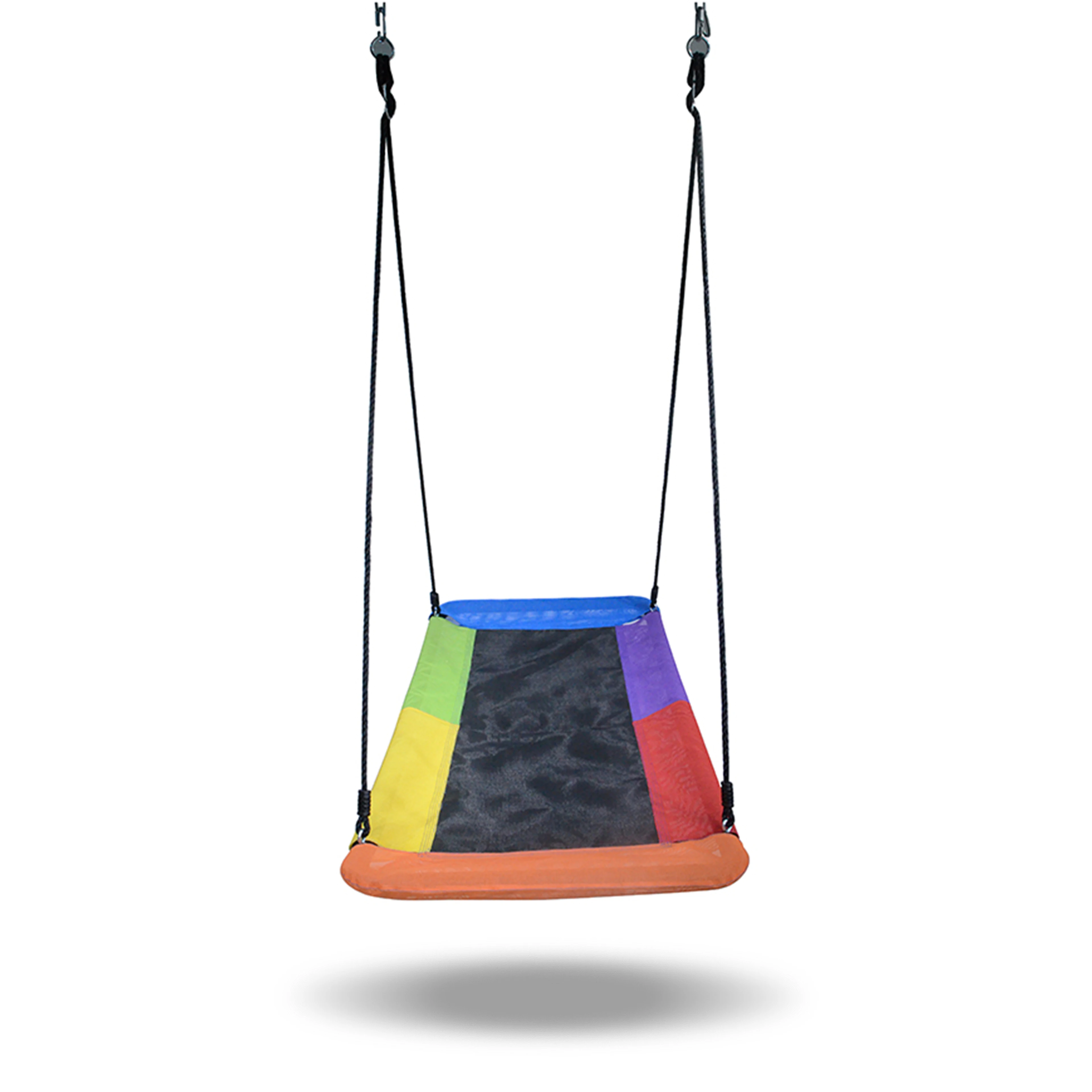 Happy Square Hanging Rainbow Swing Chairs Platform For Child