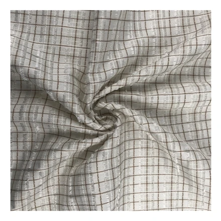 
Colorful grid embroidery flocking 100% polyester fabric woven jacquard fabric for shirt dress 