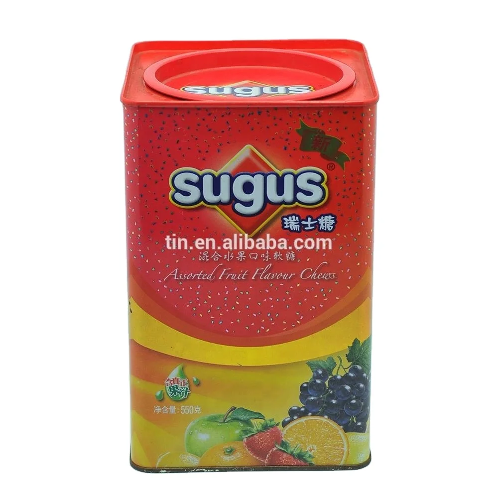 empty metal tin boxes sugus sweet tin can wholesale