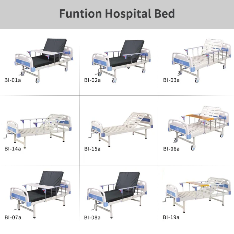 Adjustable manual 1Crank hospital beds Patient Medical Bed