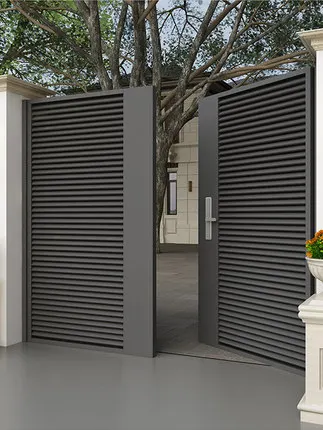 Двойные панели в стиле качели OFDT, железная/алюминиевая подъездная дорожка, автоматические ворота, дизайнерские декоративные алюминиевые ворота для виллы