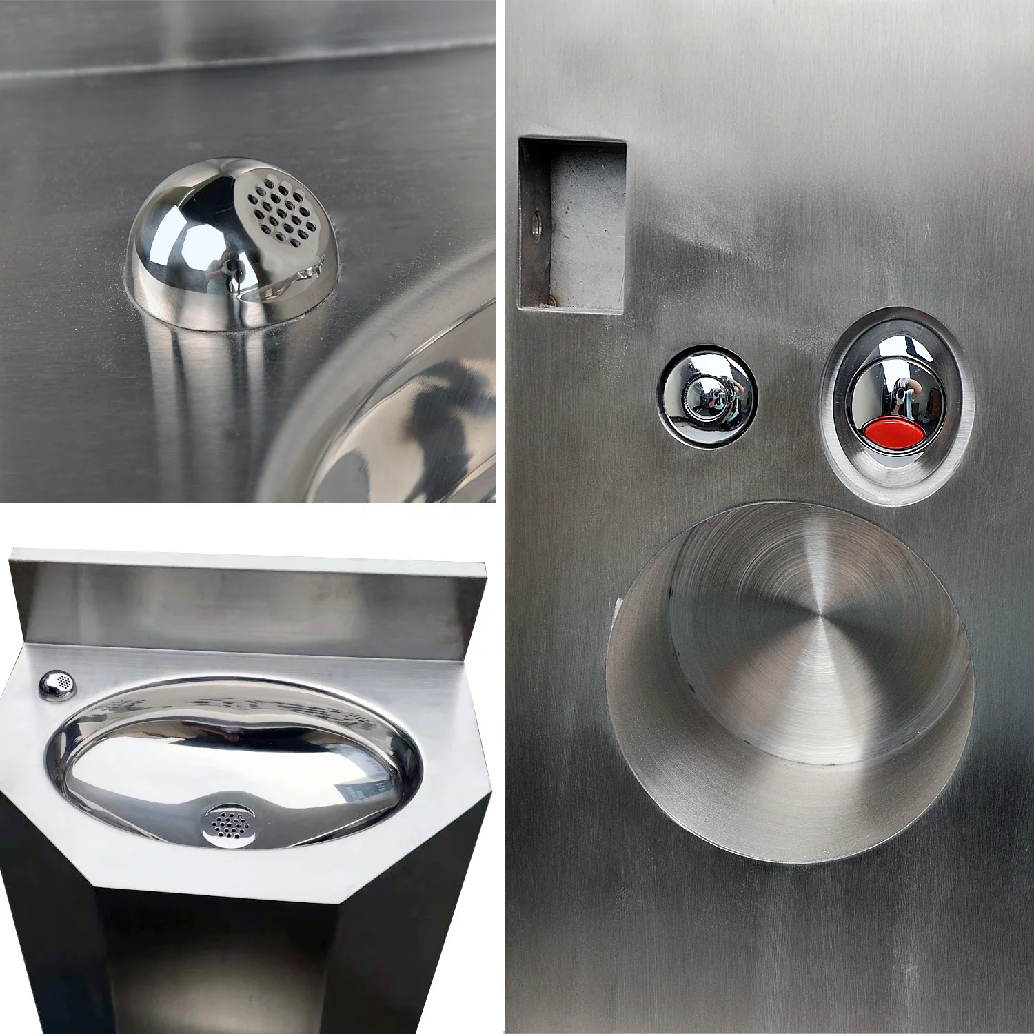 
One Piece Stainless Steel Prison Combination Toilet 