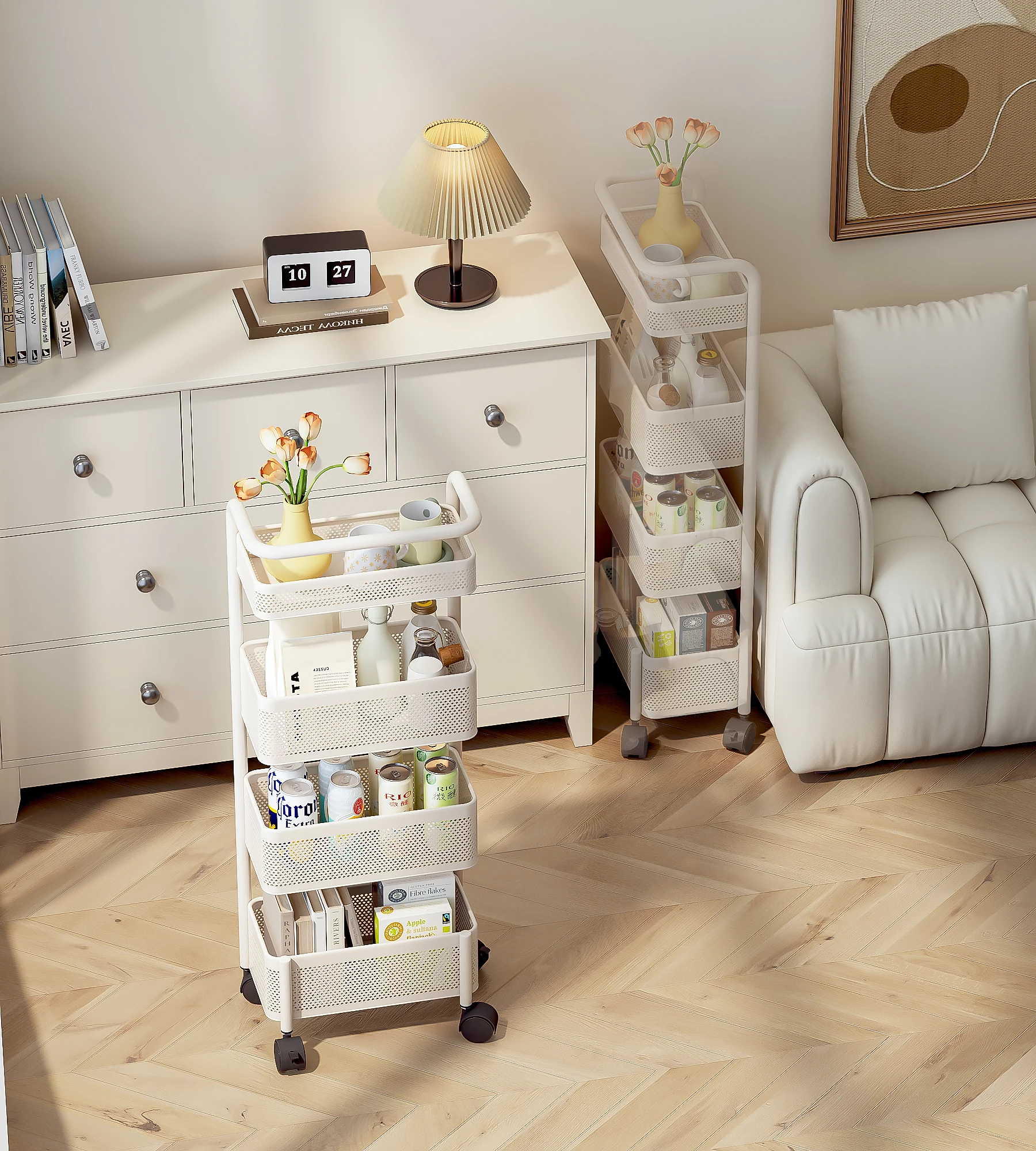 Multi-Layer Mobile Storage Rack Beside Multi Functional Sorting Rack