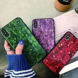 Suitable for iPhone 11 pro Korean style gold leaf marble pattern 7 / 8 plus mobile phone case plastic case
