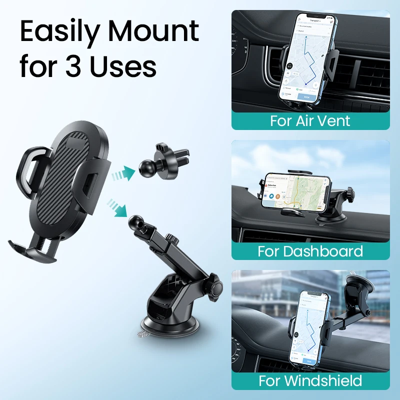 Car Phone Holder 360 Windshield Mobile Cell Support Smartphone Universal Mount Stand for iPhone 14 13 12 for Samsung for Huawei