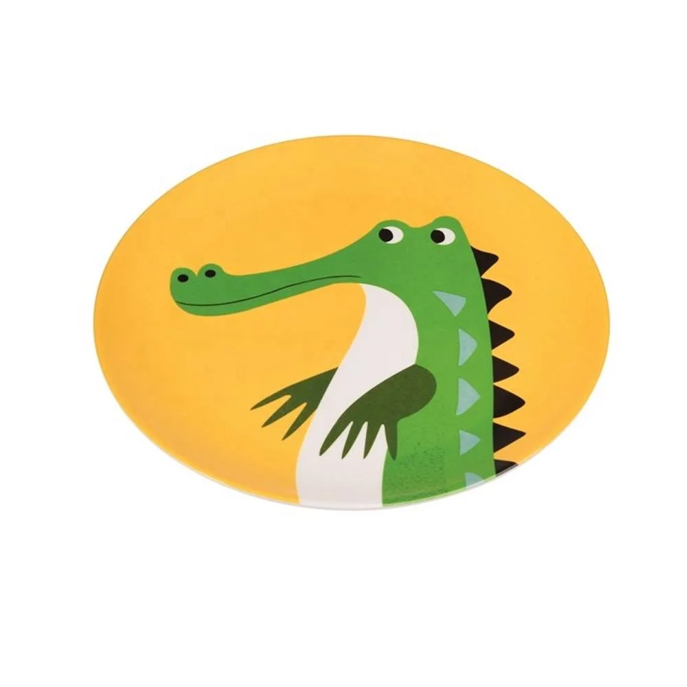 BPA Free Custom Print Dinner Set Bamboo Fiber Kids Dinnerware