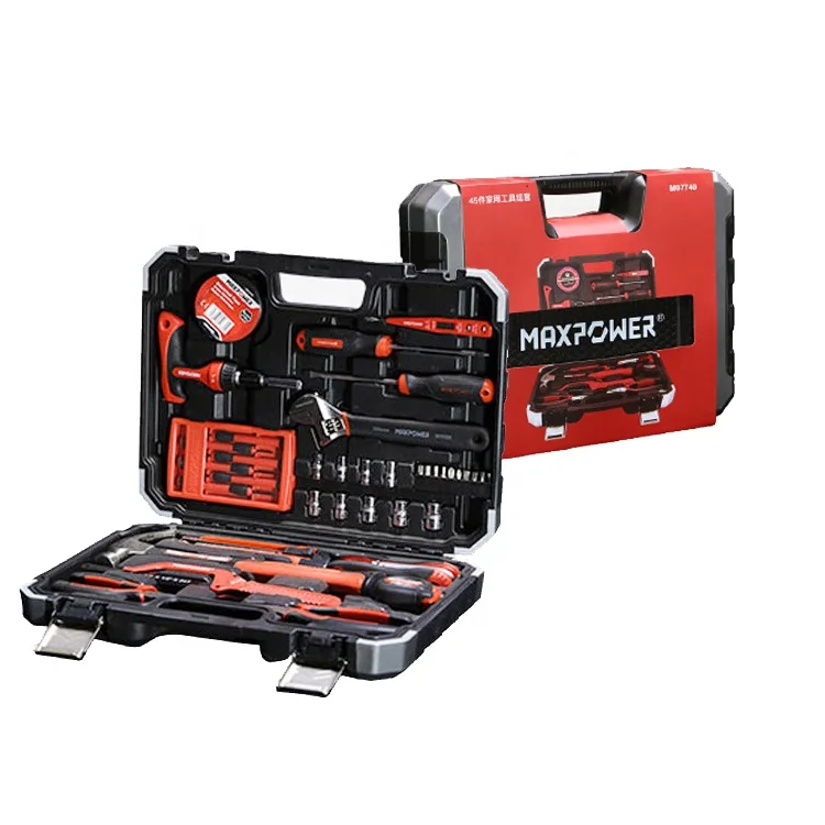 MAXPOWER 45 pcs Combo Kit Ferramentas Wood Working Tool Sets Household Repair Maintenance Tool