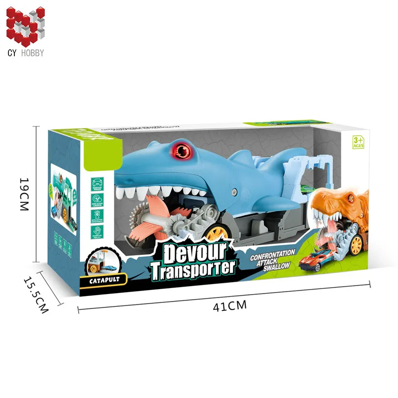 Kids Dinosaur Shark Crocodile Devour Car Toys With Metal Car Toys With Car Storage