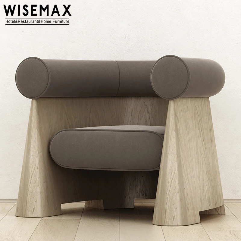 WISEMAX мебель ткань кресло для отдыха гостиной изогнутая спинка стул с оттоманкой современный односпальный