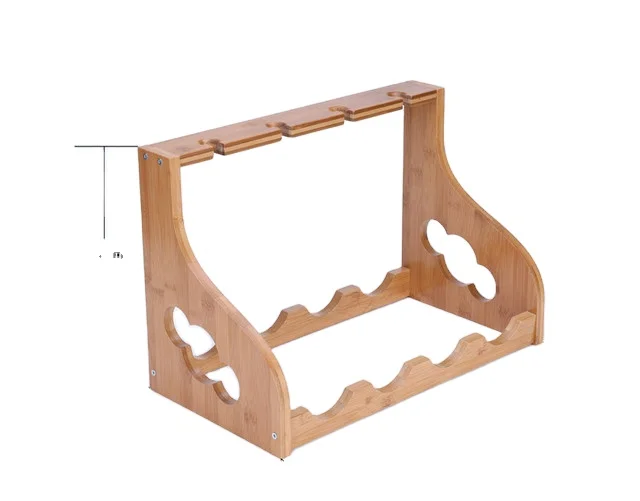 bamboo wine rack with wineglass holder