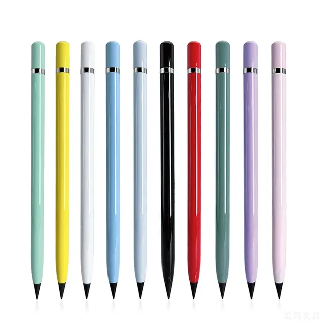 Metal Endless Pencil inkless eternal pencil black technology eco HB pencil for school, drawing,writing,graphics