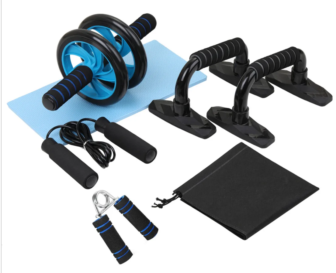 Top Quality Home Gym Fitness Set With AB Wheel Roller Push Up Stand Jump Rope And Hand Grip