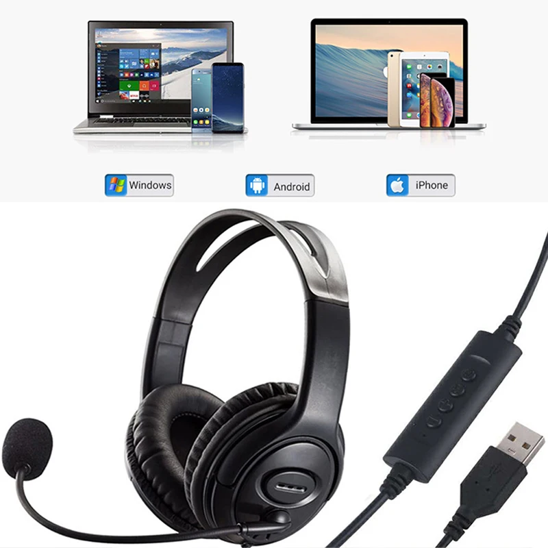 Usb  Pc Computer Laptop Headphone With Microphone For Chatting Network Teaching