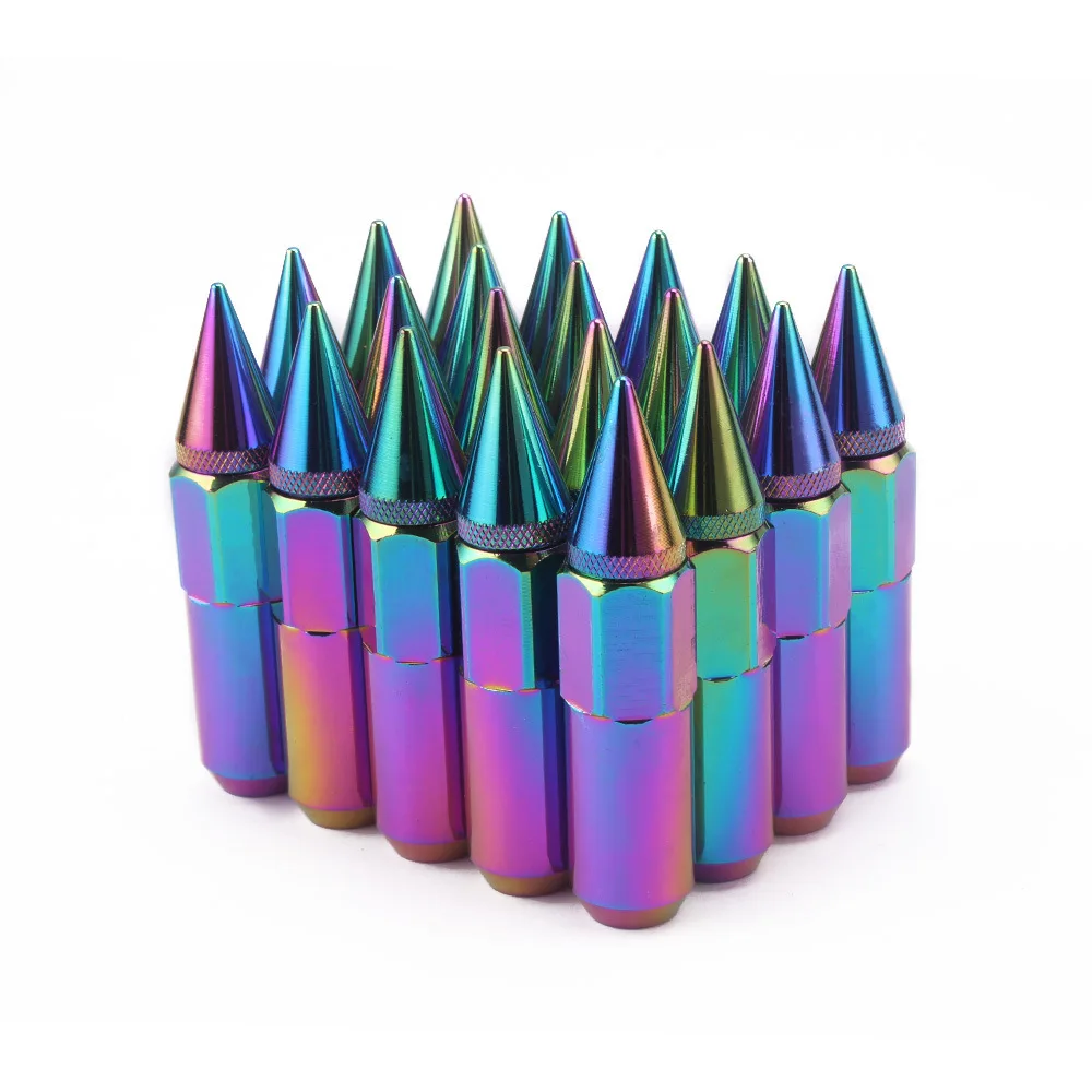 Wheels Hub Bolts M12 X1.5 M12 X1.25 Racing Card Wheel Rims Color Titanium Spike Wheel Lug Nuts