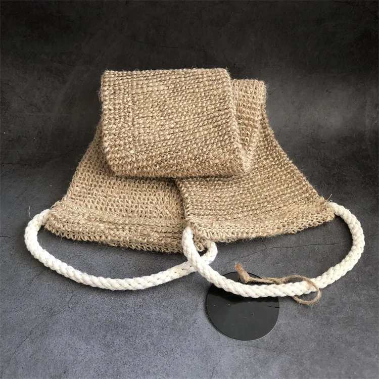 Hemp Exfoliating Scrubber Back Belt Strap Body Scrub Brush For Shower Exfoliator