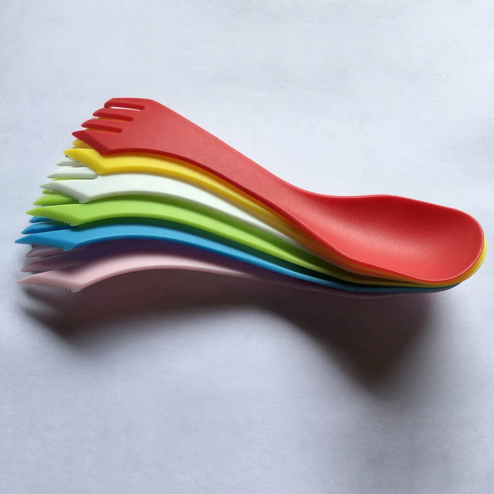 Plastic Spoons Sports 3 In-1 Travel Fork for Camping Travel Home Restaurant