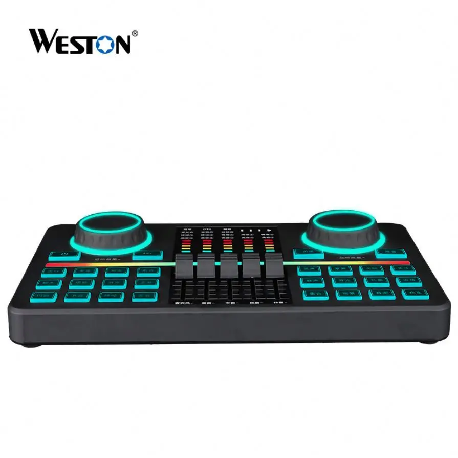 Manufacture Multifunction V12 Sound Card Mobile Phone PC External Mixer Soundcard For Youtube Live Singing Sound Card Mini