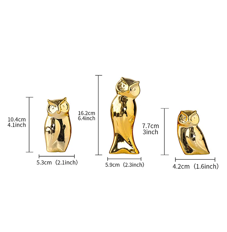 Nordic ceramic home simple golden owl ornaments desktop decorations ceramic crafts modern decorative ornaments