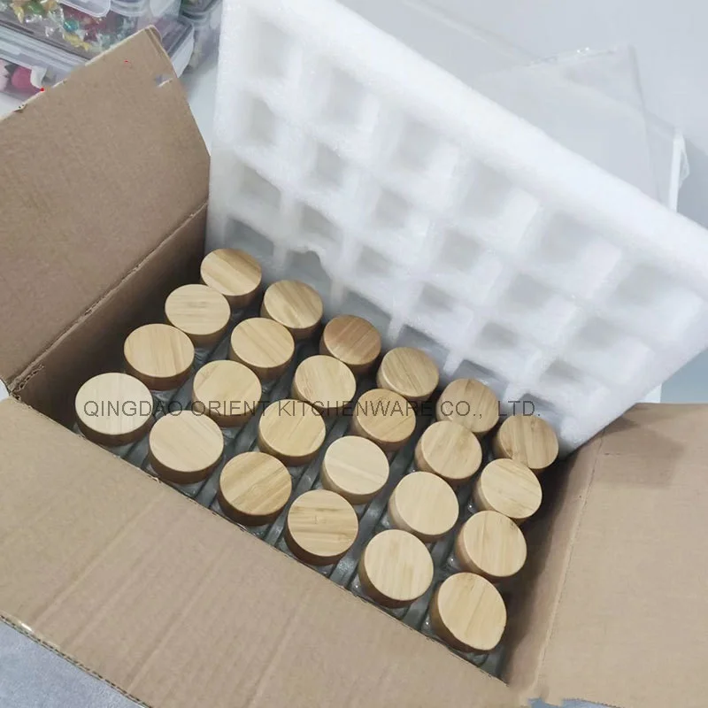 Amazon Top Seller 12 36 Pieces 4 Oz 120Ml Glass Square Spice Jars jar Containers With Bamboo Bambo Lid Shaker Lids Set Of 24