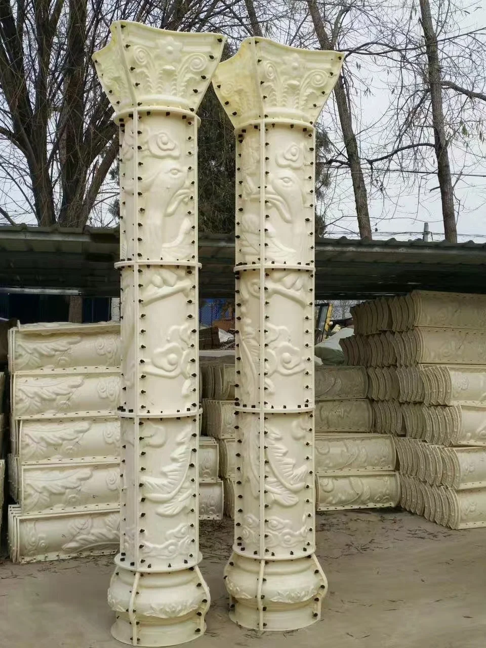 Plastic Silicone Rubber Concrete Roman Pillar Column
