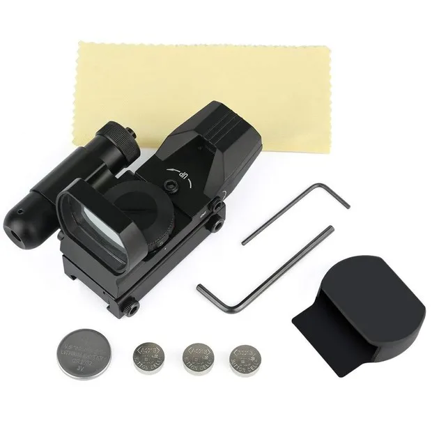 HD101B Reflex Sight - 4 Reticle Red & Green Dot Sight  with Red Laser Sight