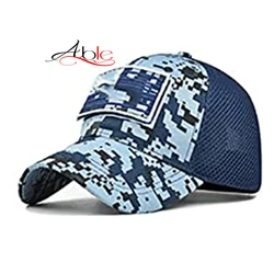 100% Cotton 5 Panel Anime 3D Army Backless American Flag For Men Adjustable Baseball Caps Purple Trucker Hats